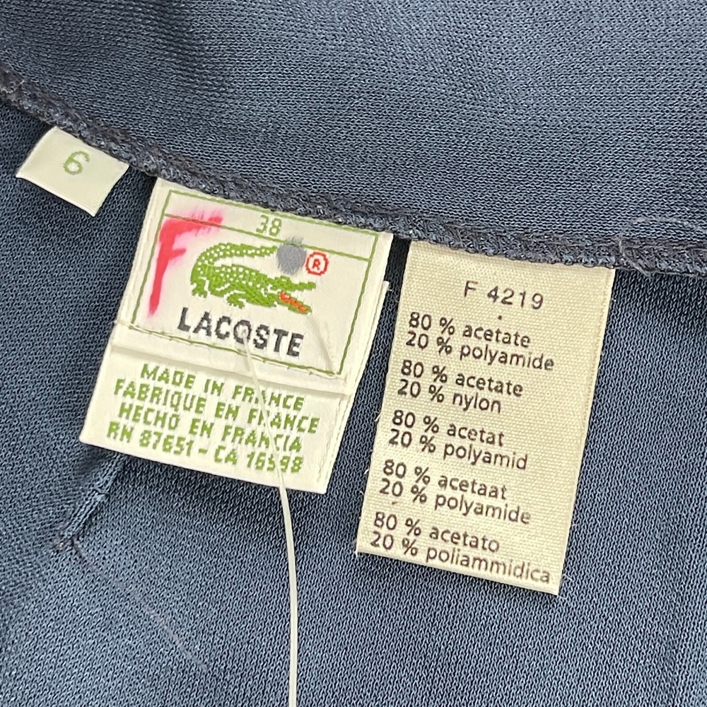 Lacoste Blue Straight Leg Pants Womens Mid-Rise Made in France Zip Up Size 6 - Picture 15 of 16